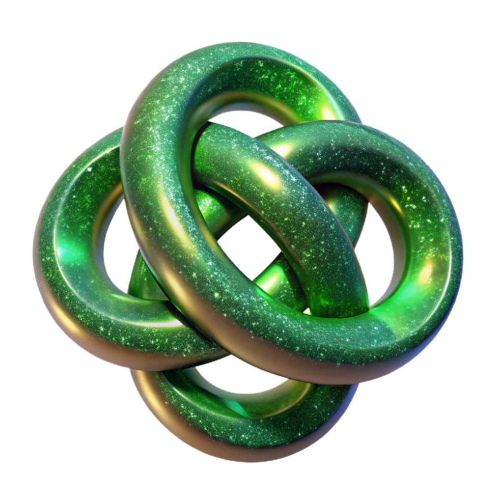 serene artistic Celtic Knot Endless Loop Green Transparent Background professional png