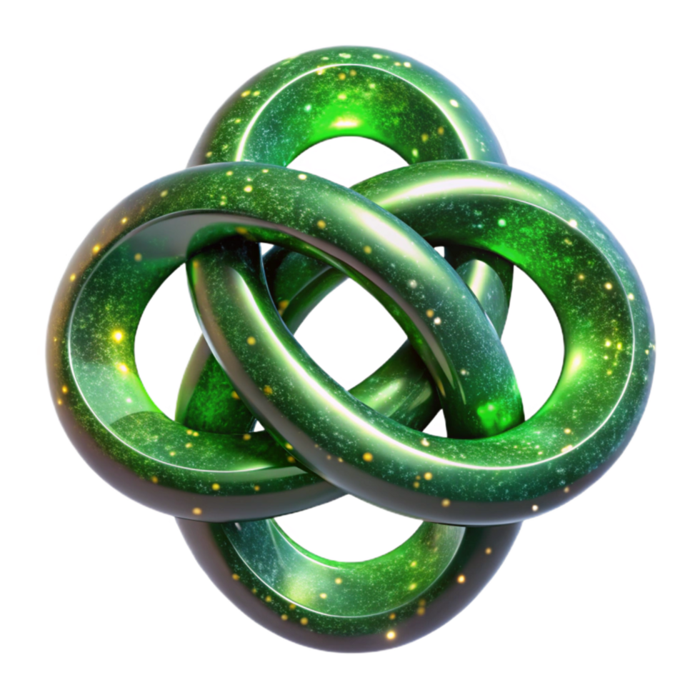 beautiful abstract Celtic Knot Endless Loop Green Transparent Background genuine png