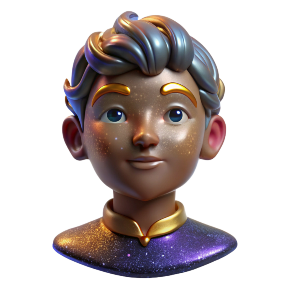 vibrant traditional Ceramic Figurine Human Face Expressive Features Transparent png