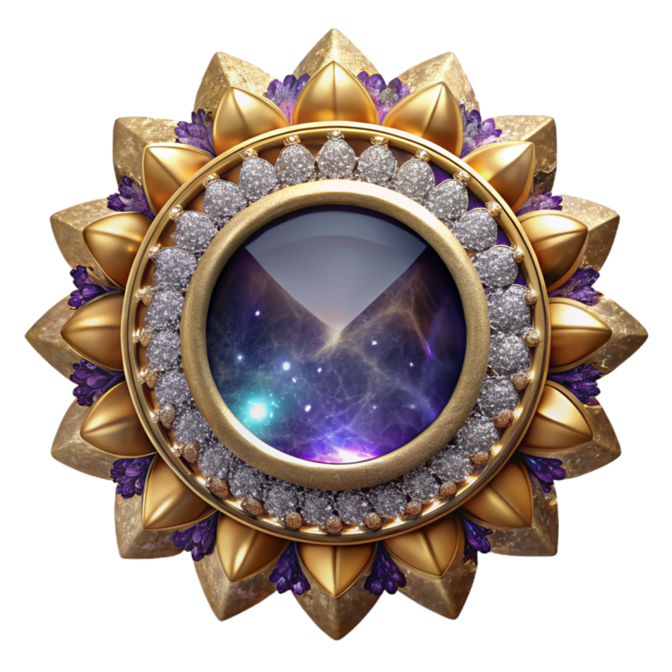 dramatic traditional Circular Kaleidoscope Frame Transparent Background premium png