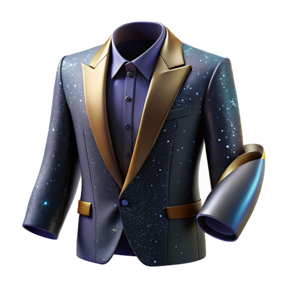 magnificent minimalist Classic Black Suit Jacket Folded Isolated high resolution png
