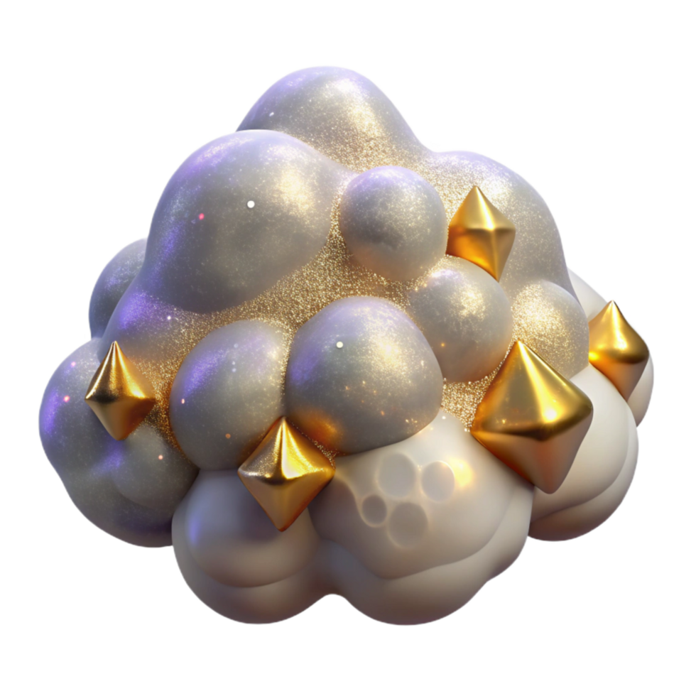 vibrant modern Cloud Formation Fractal Pattern Isolated Soft Lighting authentic png