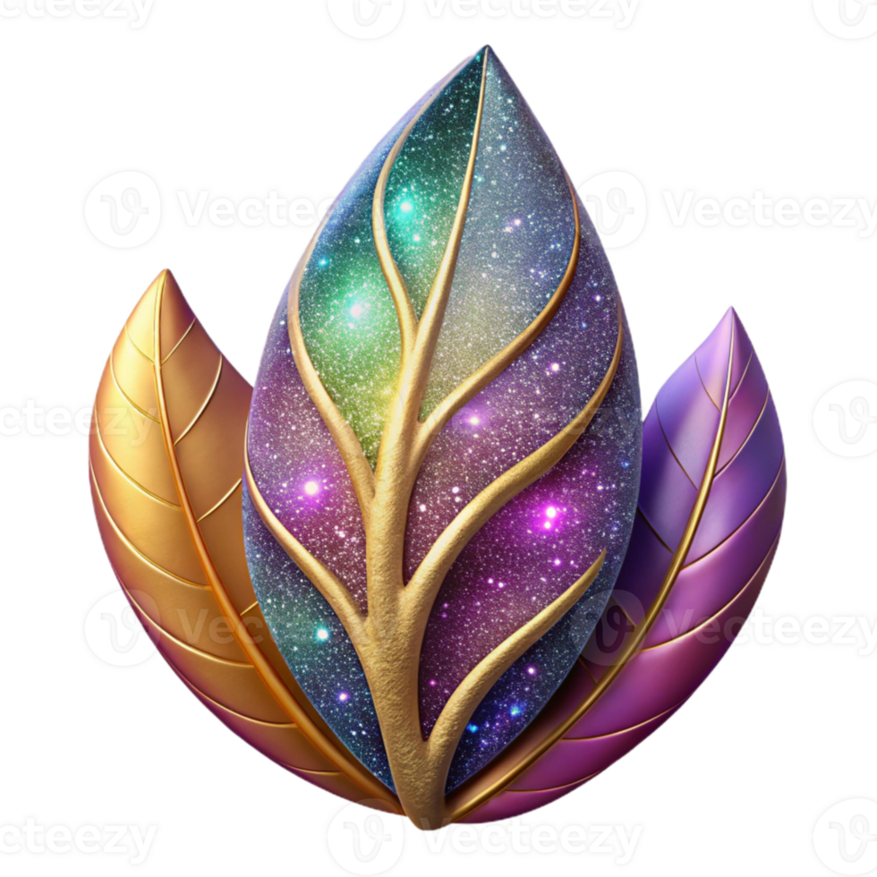 extraordinary creative Colorful Calligraphy Leaf Design Cutout Transparent Background authentic png