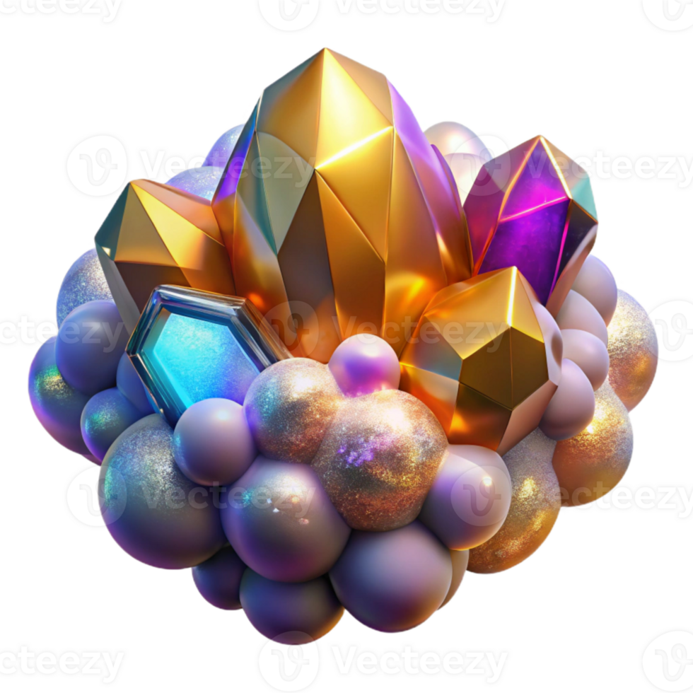 vibrant classic Colorful Fractal Cloud Transparent Background high resolution png
