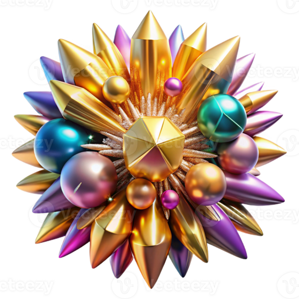 serene rustic Colorful Fractal Explosion Cutout Bright Colors authentic png