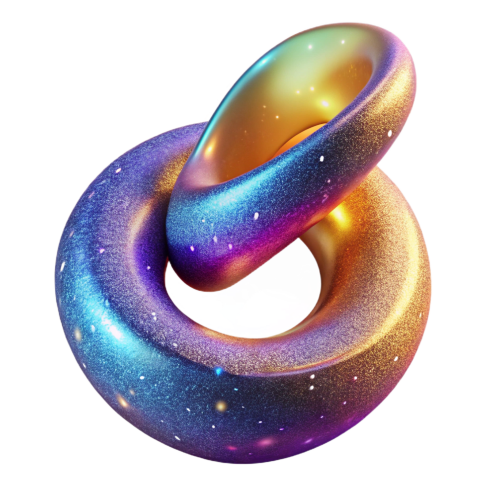 vibrant minimalist Colorful Klein Bottle Isolated genuine png