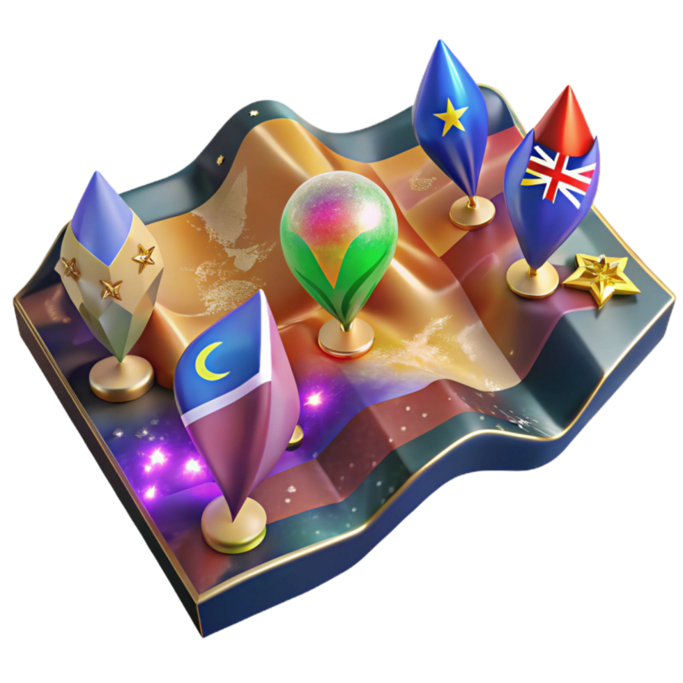 extraordinary classic Colorful Map with Country Flags Transparent Background genuine png