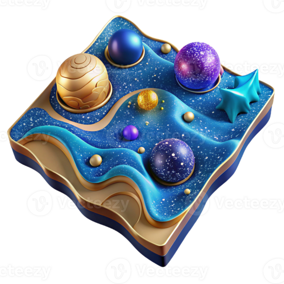 beautiful creative Colorful Map with Ocean Currents Transparent Background png