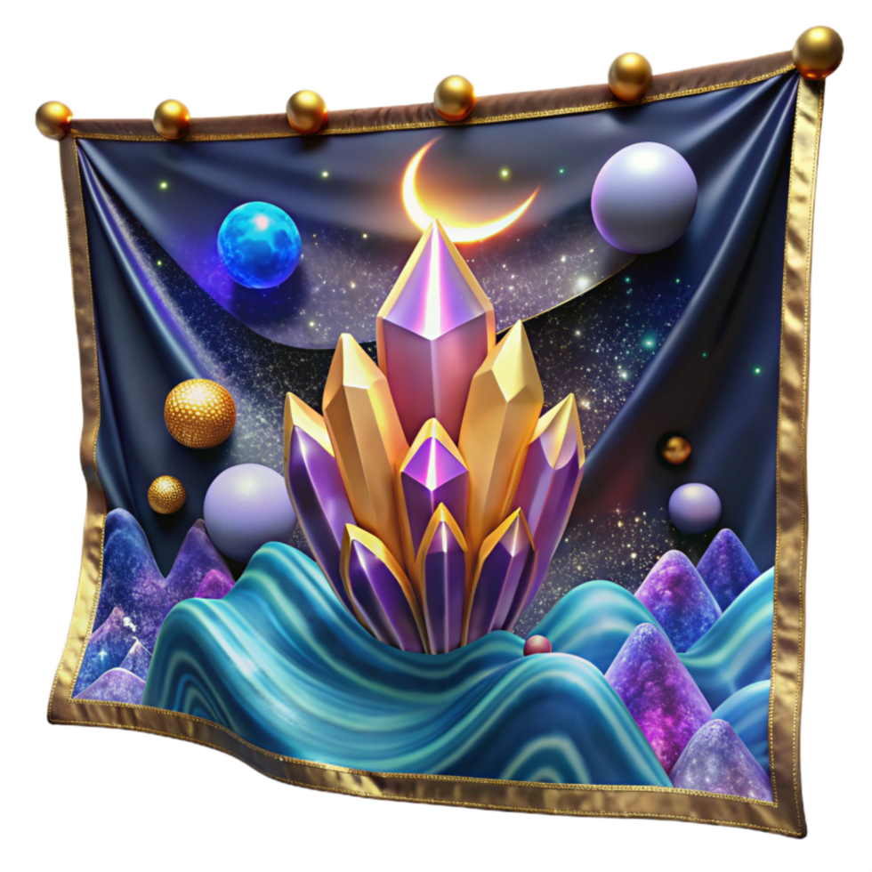 serene minimalist Colorful Tapestry with Abstract Design Cutout exclusive png