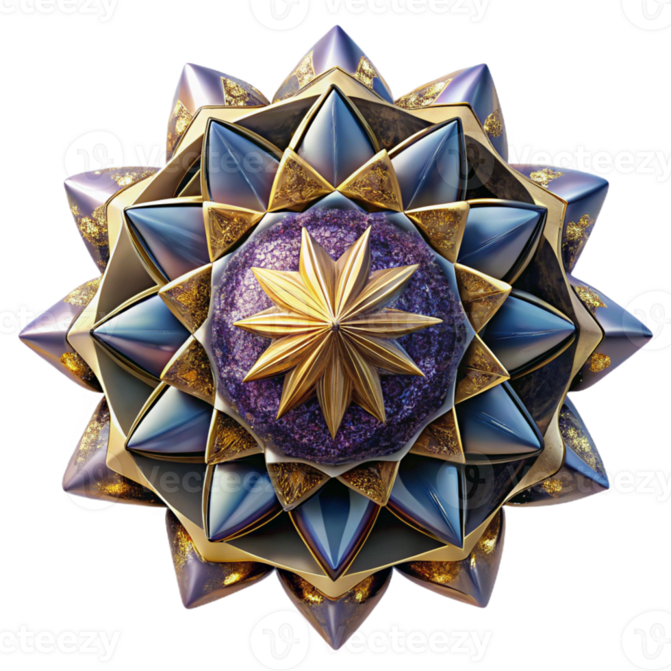 beautiful rustic Complex Kaleidoscope Shape Transparent Background Cutout original png