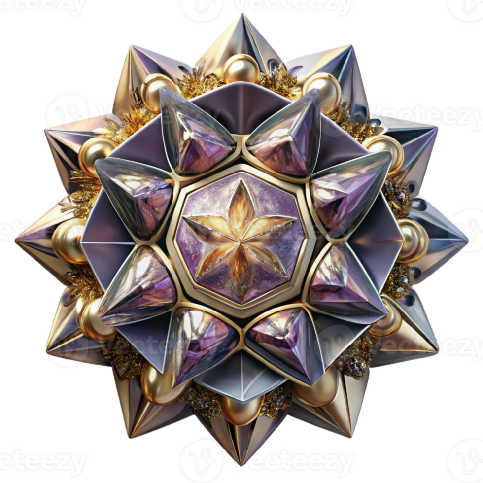 wonderful artistic Complex Kaleidoscope Shape Transparent Background Cutout premium png