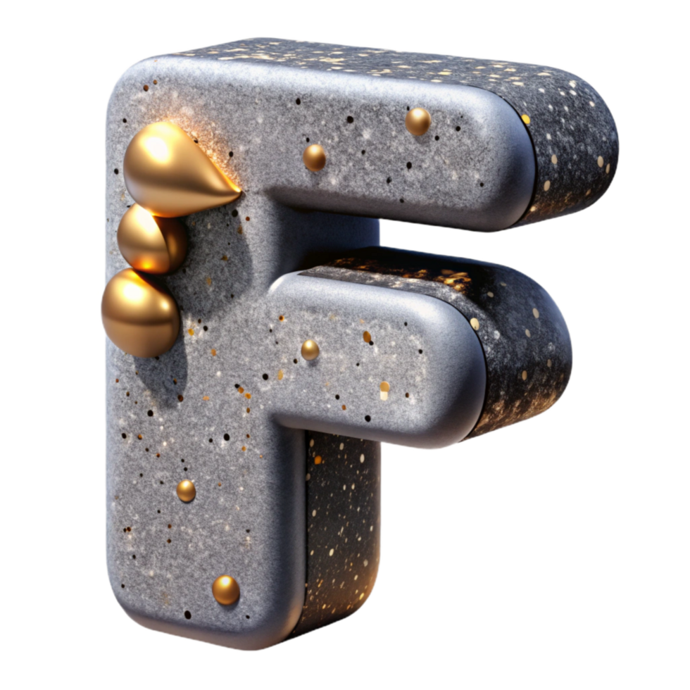 wonderful rustic Concrete Texture Font Letter F Cutout Transparent Background detailed png