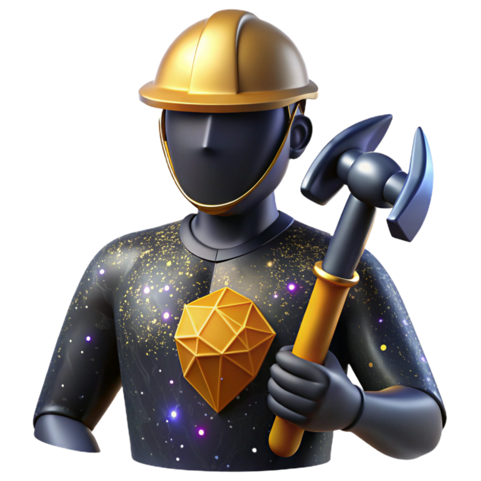 beautiful vintage Construction Worker Silhouette Holding Hammer Cutout genuine png