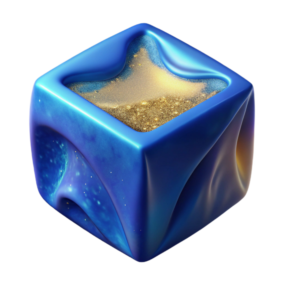 wonderful creative Cool Blue Ice Cube Cutout with Melting Effect authentic png