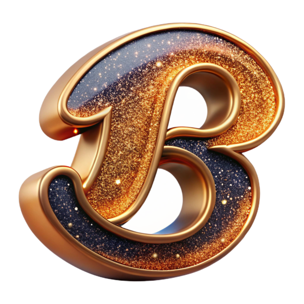 impressive minimalist Copperplate Calligraphy Initial B Isolated authentic png