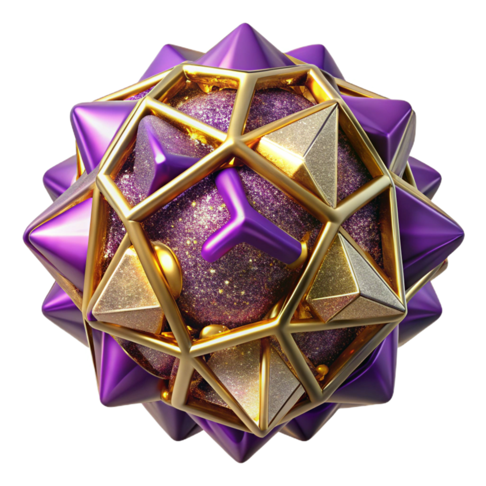 serene artistic Crystal Lattice Fractal Structure Isolated Element Purple high quality png