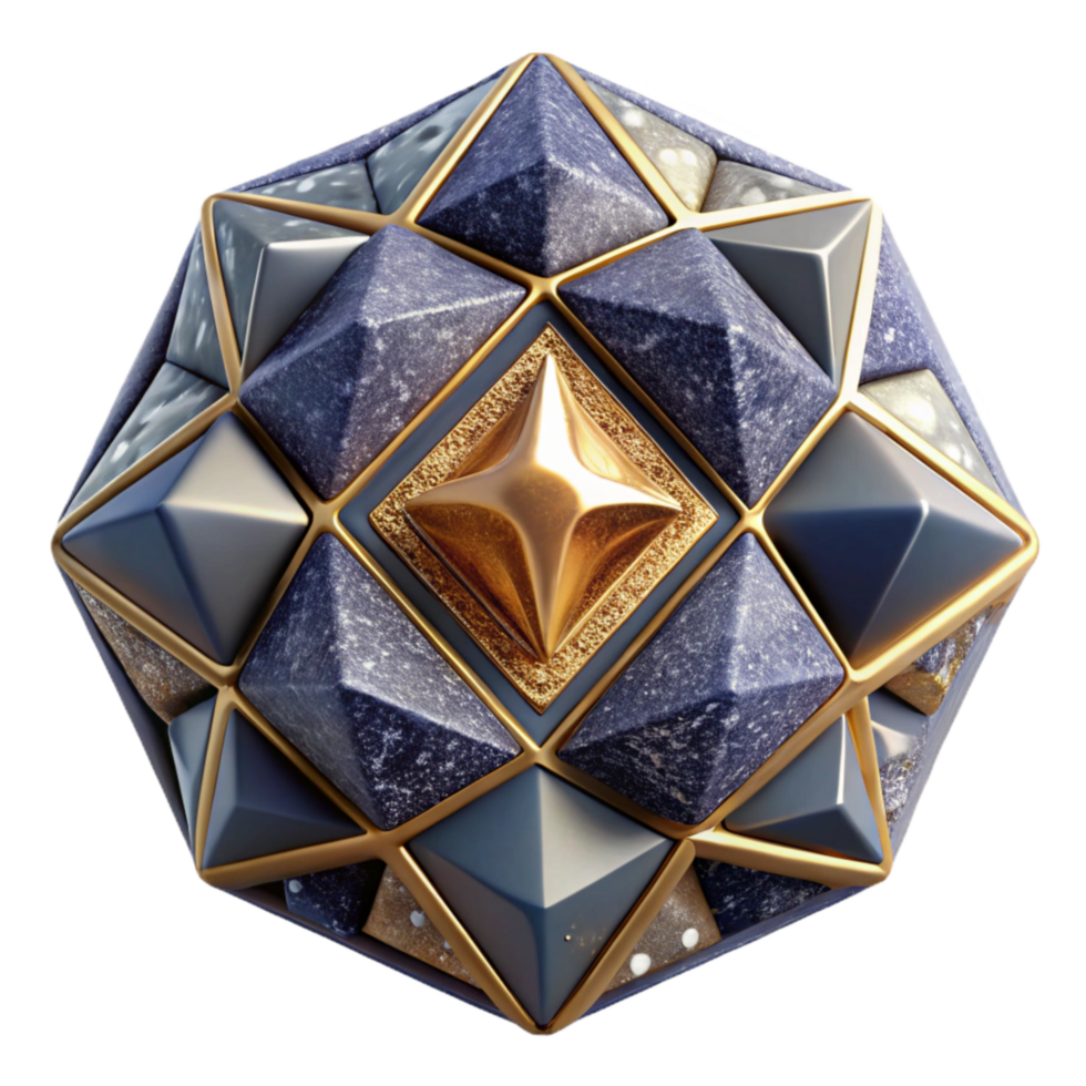 serene artistic Cubist Inspired Textile Design with Geometric Patterns Cutout on Transparent Background detailed png