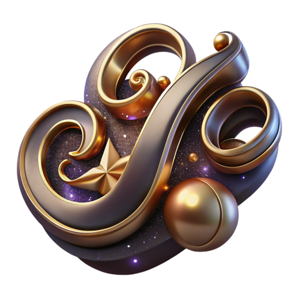 extraordinary modern Cursive Calligraphy Flourish Cutout on Transparent Background professional png