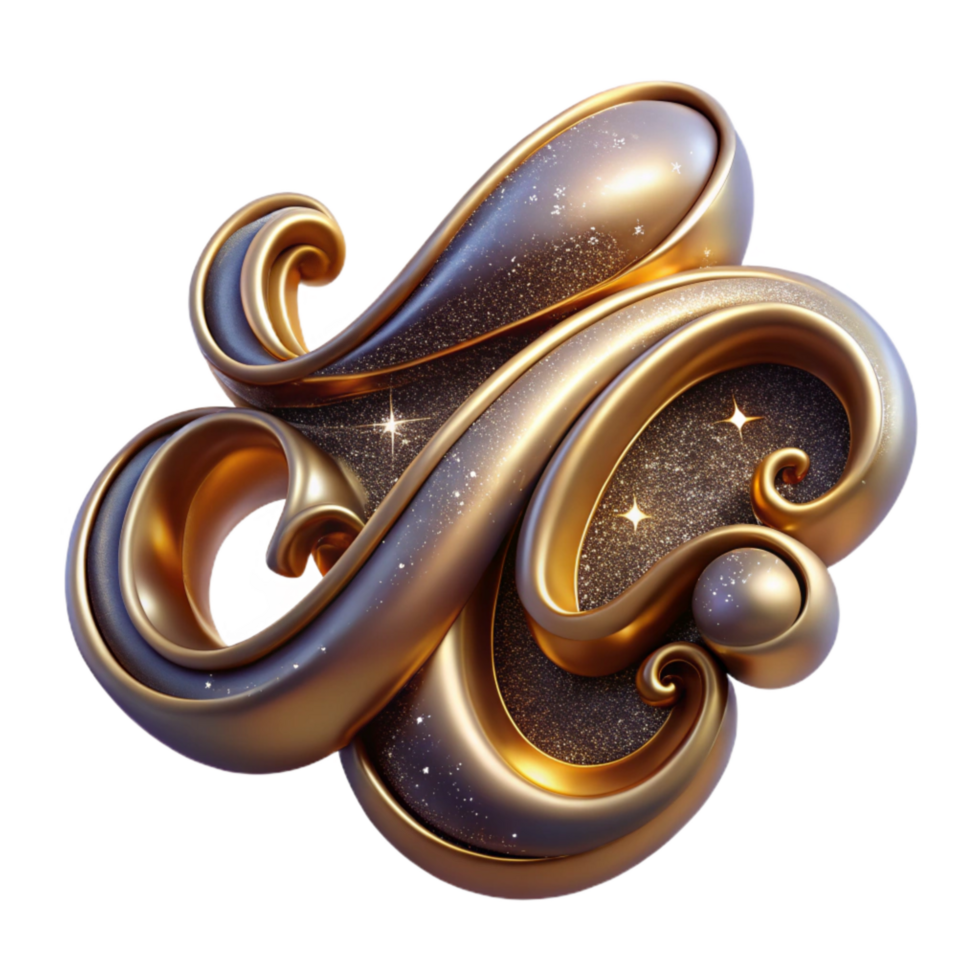 vibrant traditional Cursive Calligraphy Flourish Cutout on Transparent Background exclusive png