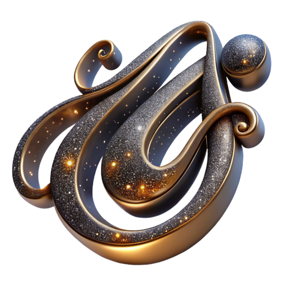 elegant minimalist Cursive Calligraphy Flourish Cutout on Transparent Background high quality png