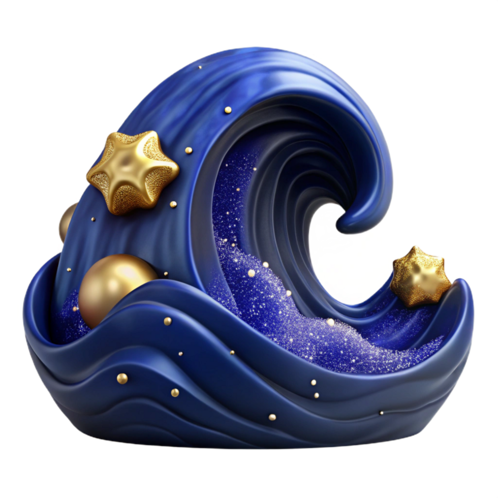 wonderful abstract Dark Blue Ocean Wave Cutout detailed png