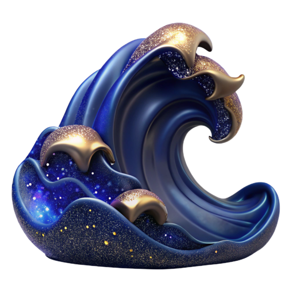 beautiful rustic Dark Blue Ocean Wave Cutout detailed png