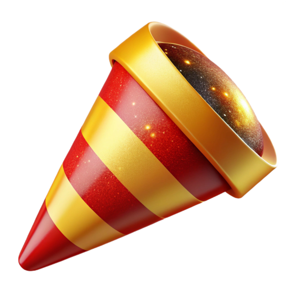 stunning creative D Cone with Red Tip Transparent Background premium png