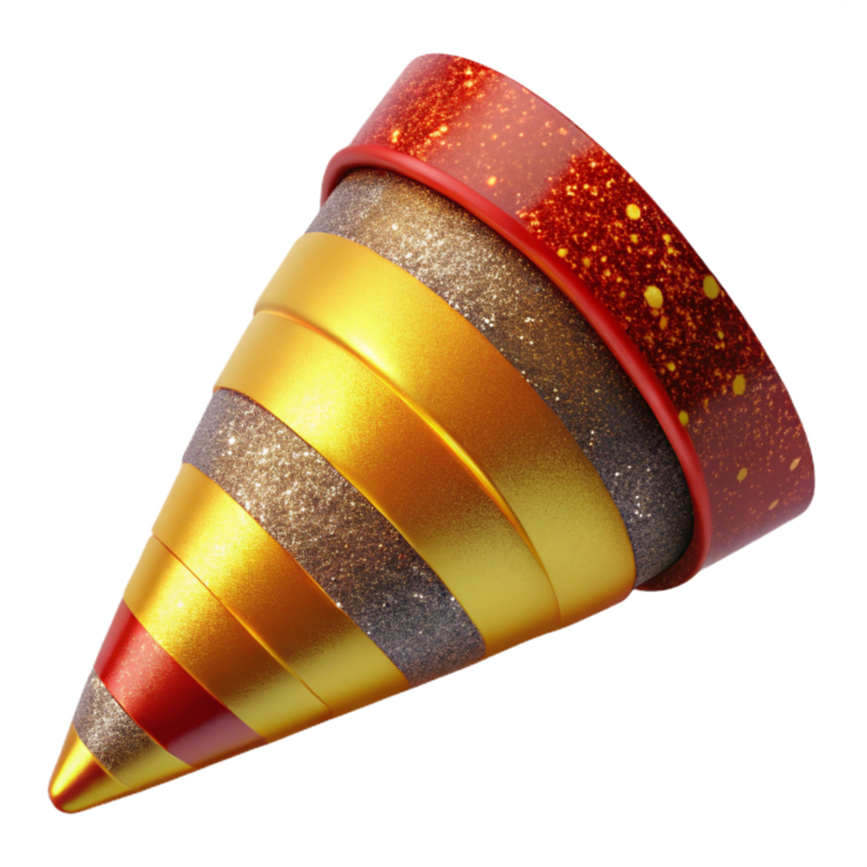 dramatic classic D Cone with Red Tip Transparent Background high quality png