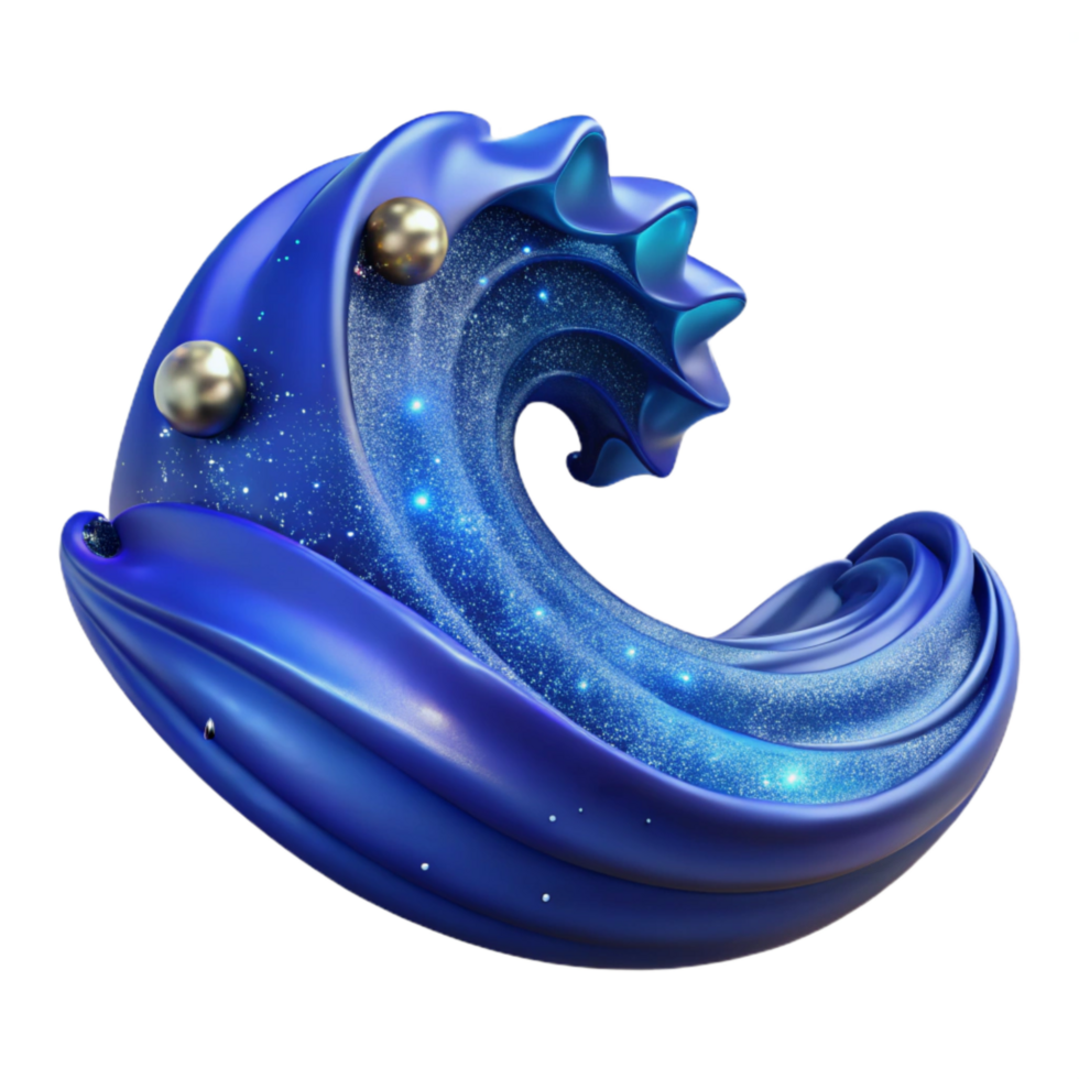vibrant creative Deep Blue Ocean Wave Crest Isolated high resolution png