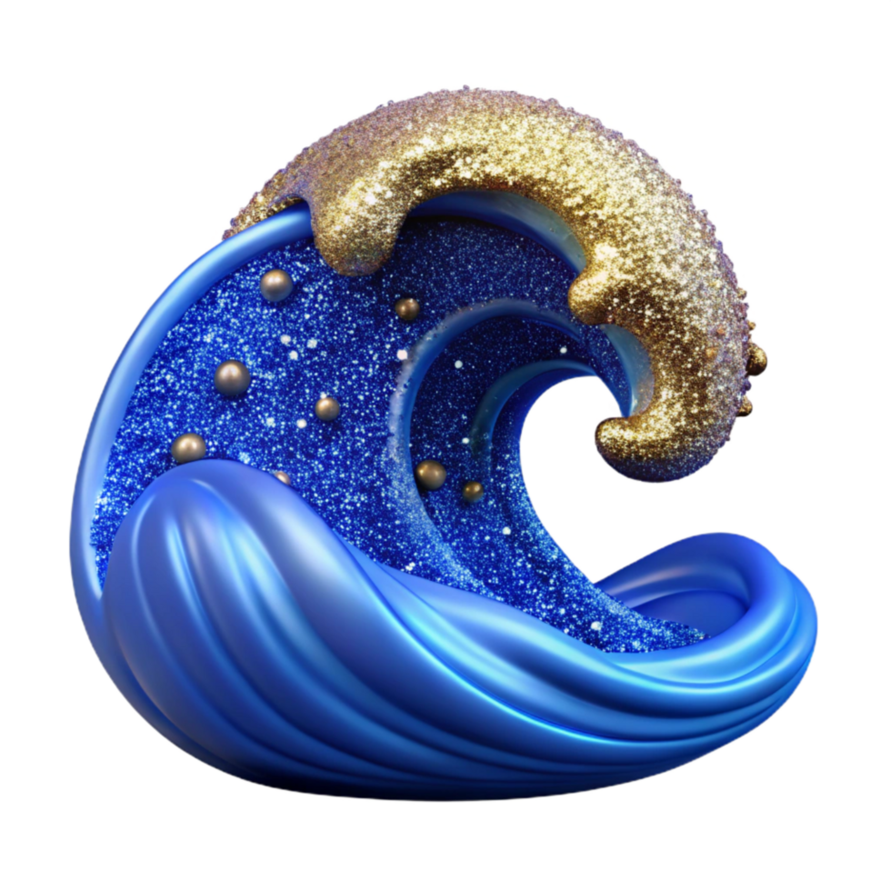 elegant modern Deep Blue Ocean Wave Crest Isolated png