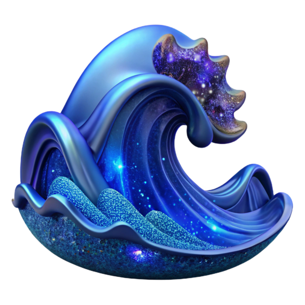 stunning classic Deep Blue Ocean Wave Crest Isolated professional png