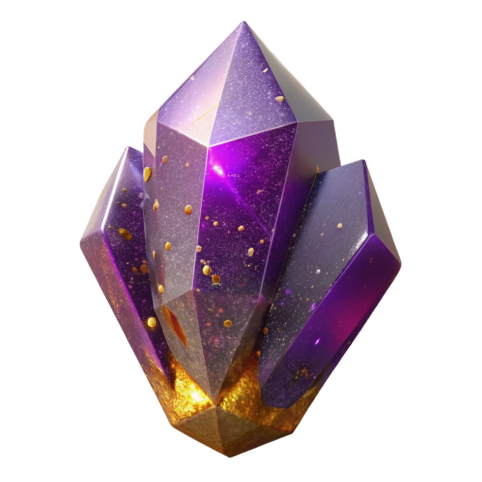 serene contemporary Deep Purple Amethyst Crystal Isolated high quality png