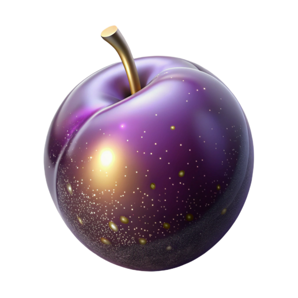 magnificent artistic Deep Purple Plum Fruit Whole Isolated high resolution png