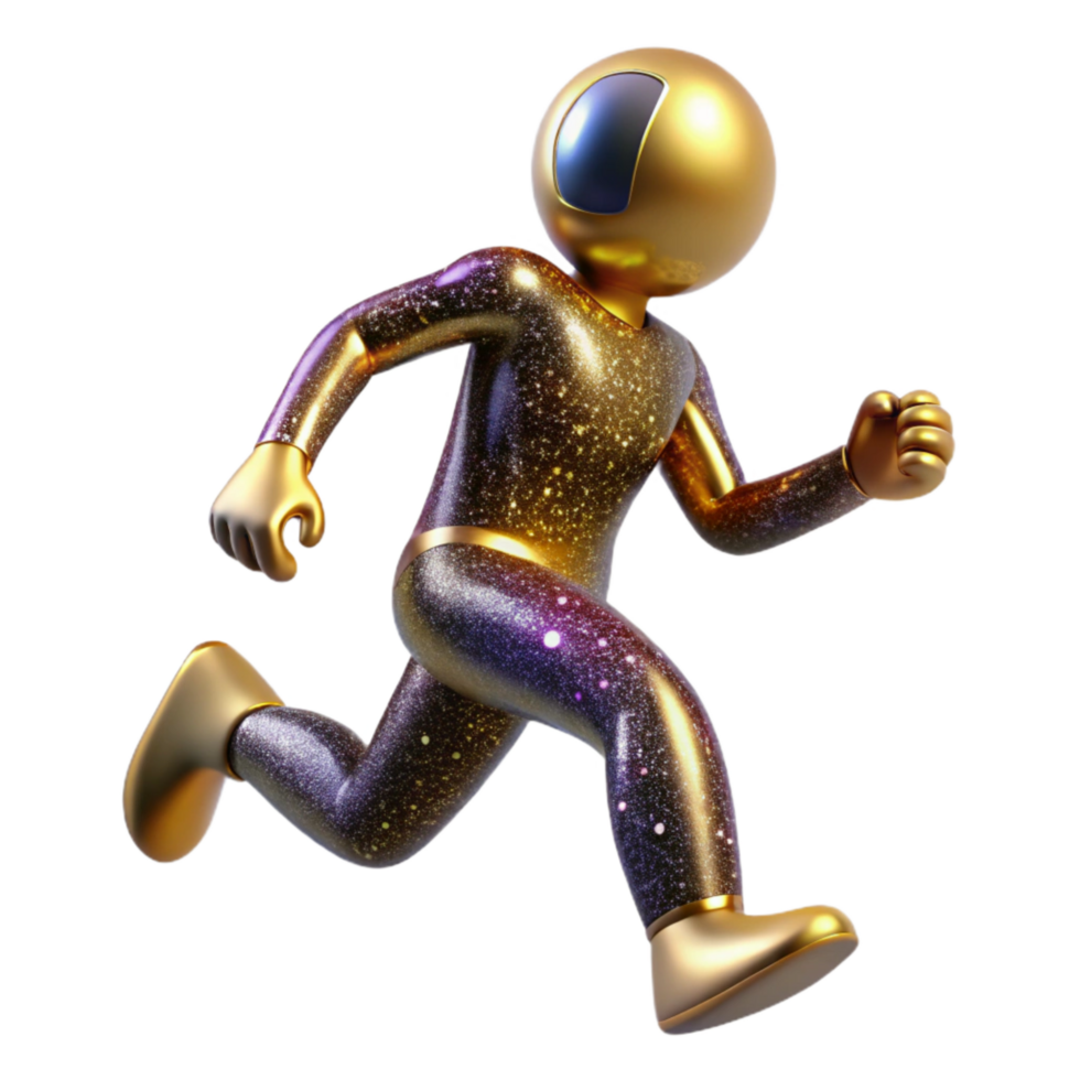 beautiful creative Dynamic Perspective Running Figure Isolated Cutout exclusive png
