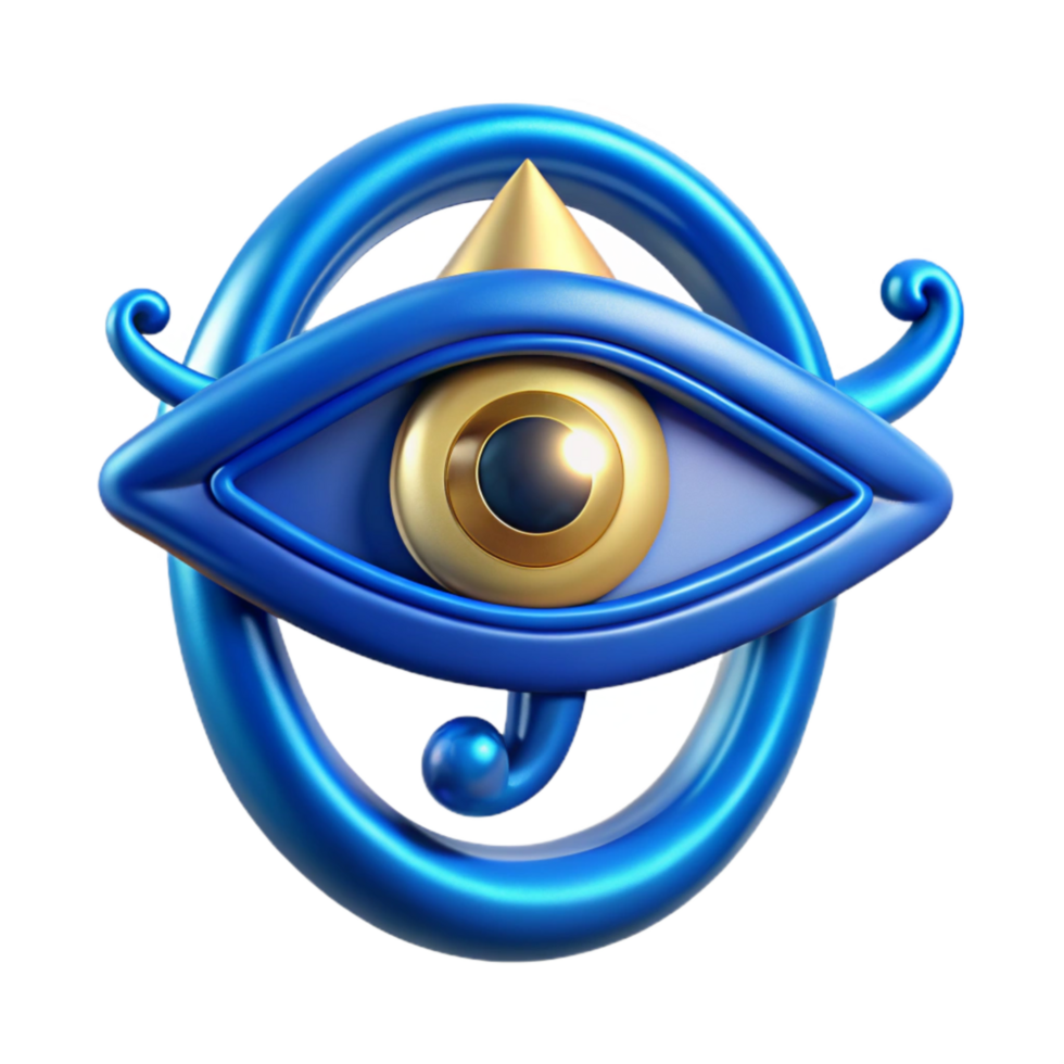 magnificent vintage Egyptian Eye of Horus Amulet Blue Cutout high resolution png
