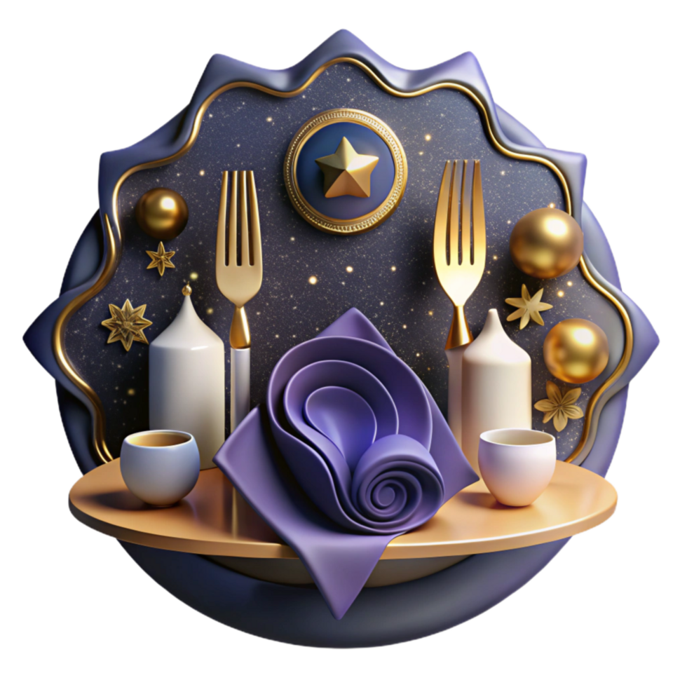 serene vintage Elegant Calligraphy Place Setting Cutout genuine png