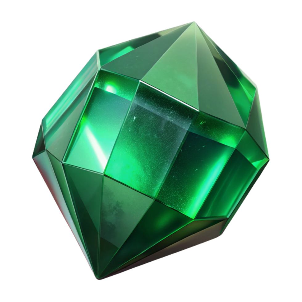 beautiful creative Emerald Green Gemstone Isolated on Transparent Background high quality png