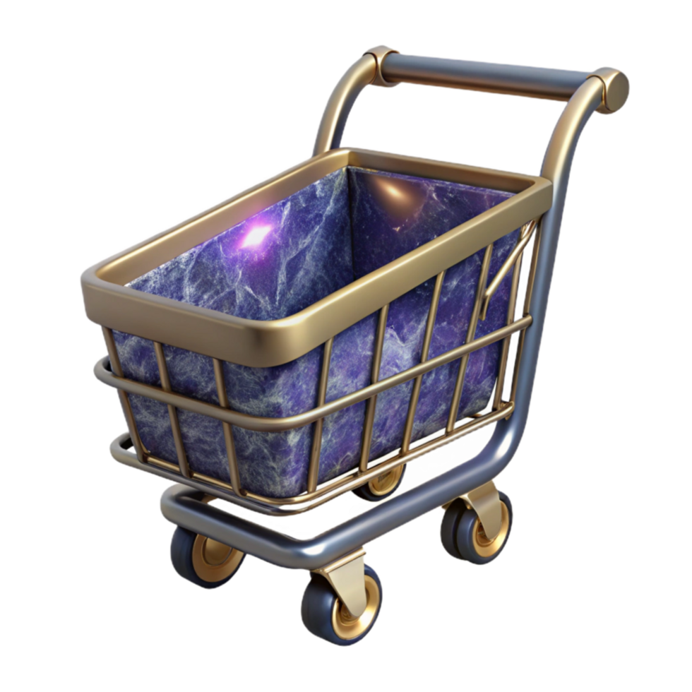 vibrant rustic Empty Shopping Cart Side View Cutout genuine png