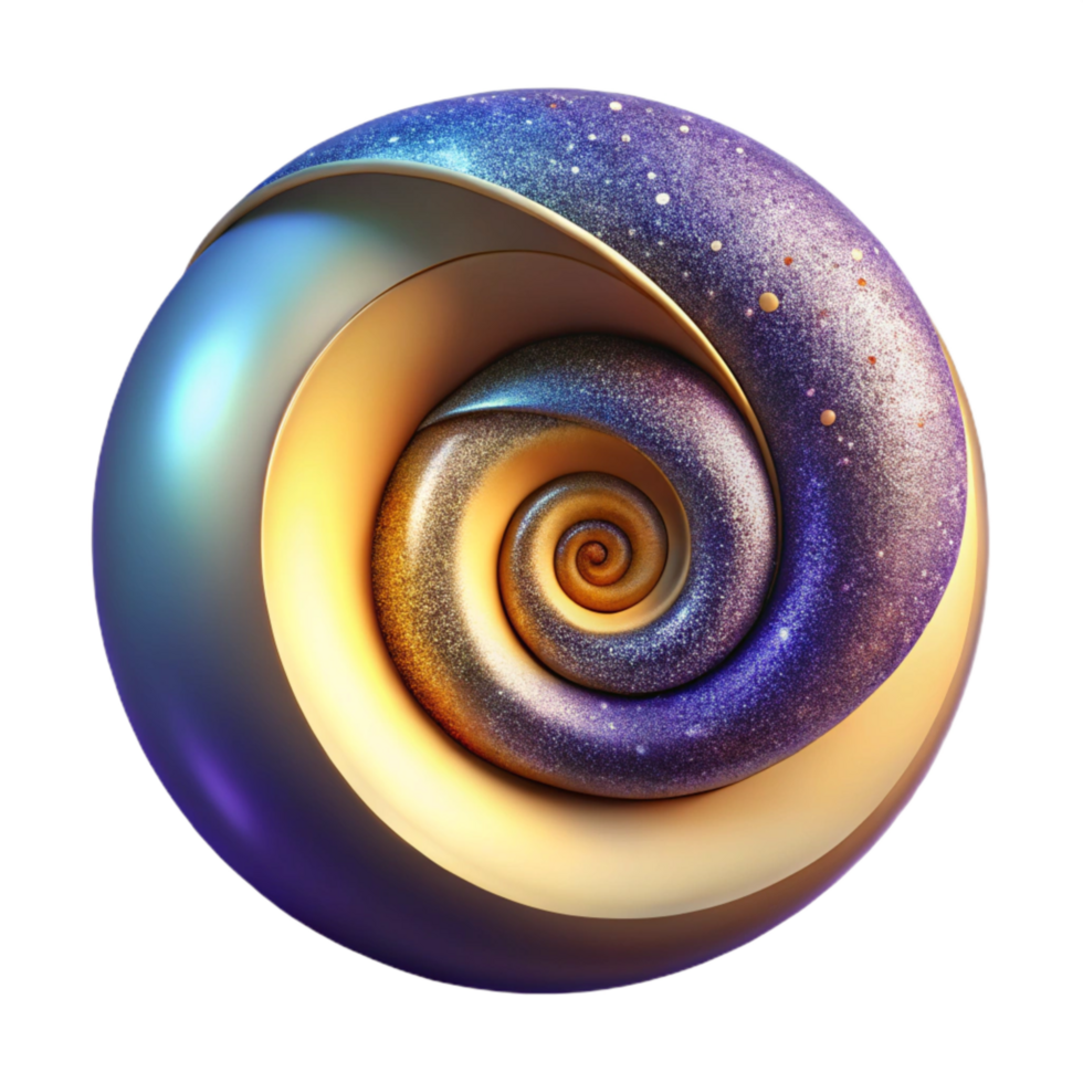 impressive abstract Fibonacci Sequence Spiral with Gradient Cutout professional png
