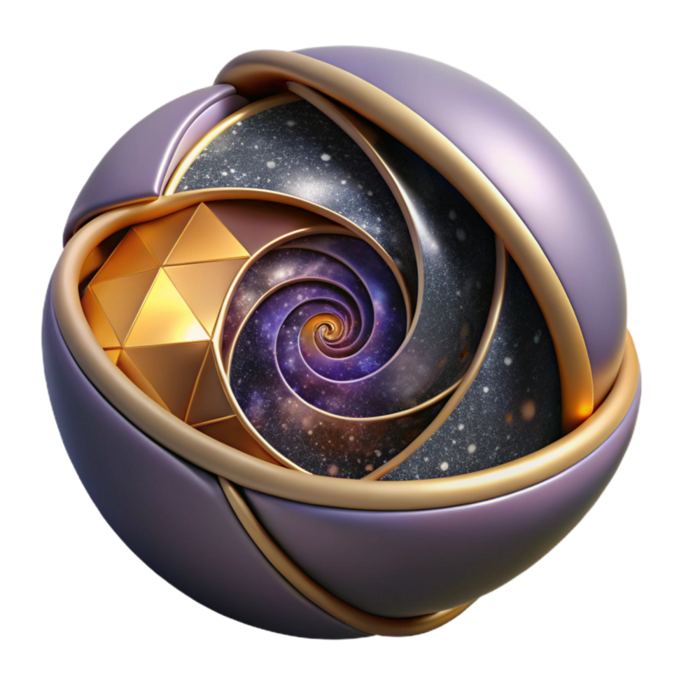 serene vintage Fibonacci Sequence Visualization Cutout high resolution png