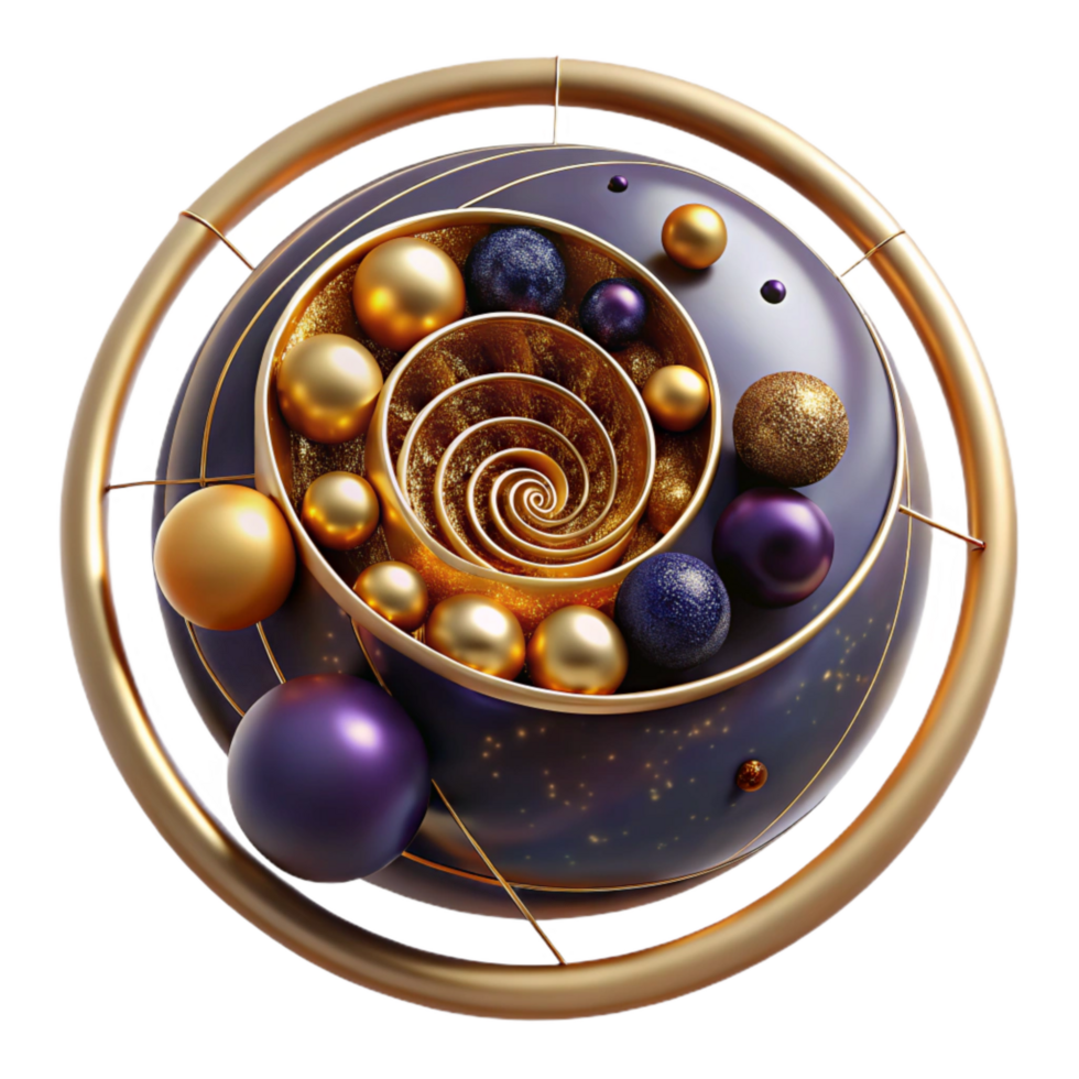 magnificent modern Fibonacci Sequence Visualization with Dots Cutout high resolution png