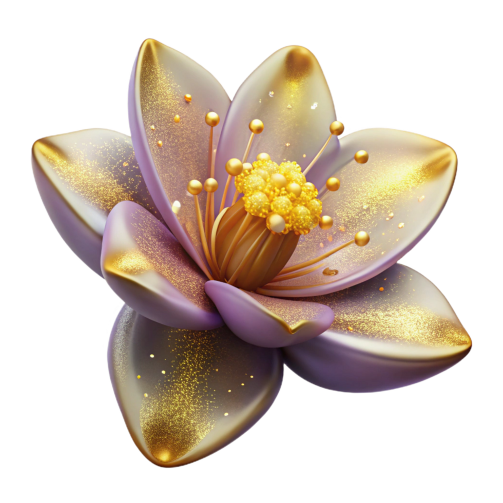 impressive minimalist Flower Stamen Close Up Pollen Grains Transparent Background detailed png