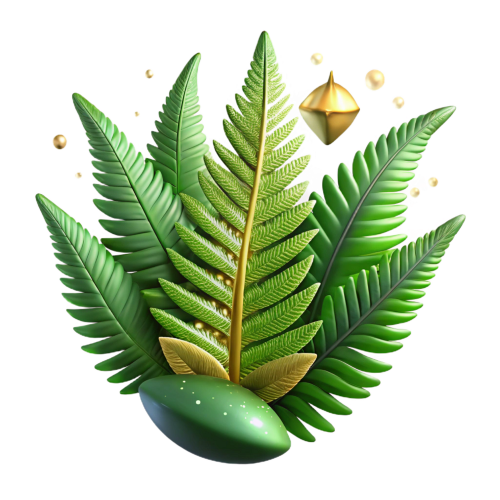 stunning abstract Forest Green Fern Isolated Element authentic png