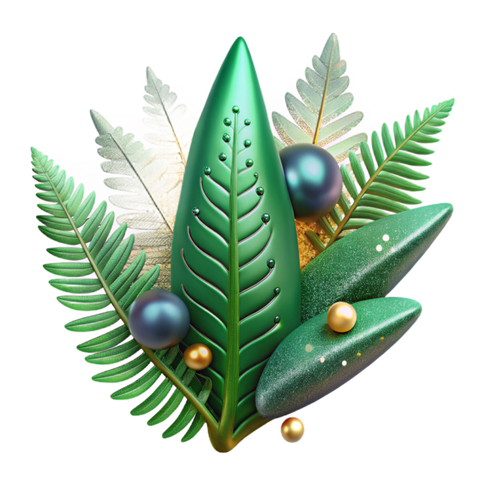stunning minimalist Forest Green Fern Isolated Element authentic png