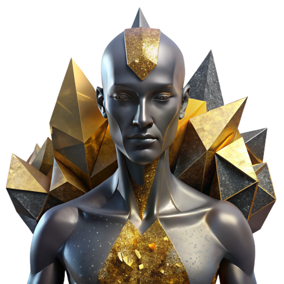 dramatic artistic Fragmented Human Form Isolated with Abstract Background original png