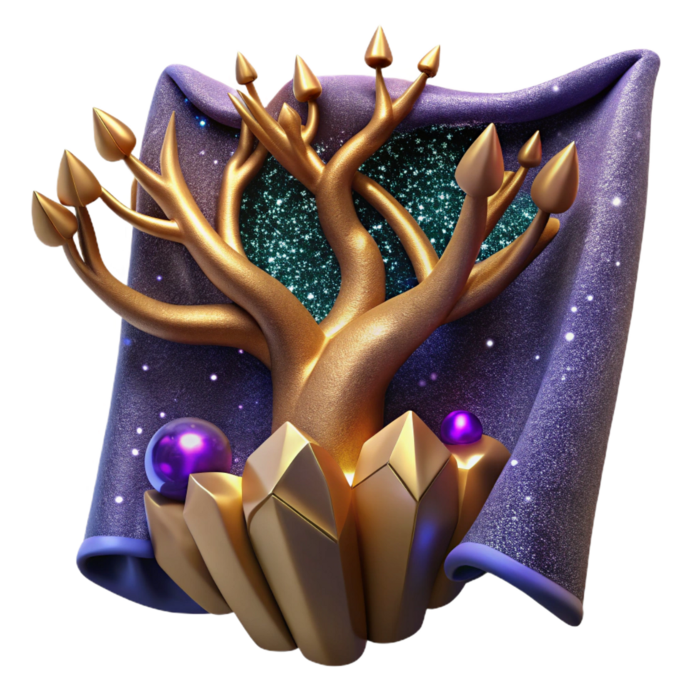 vibrant abstract Fragment of a Tapestry Depicting a Tree Cutout genuine png