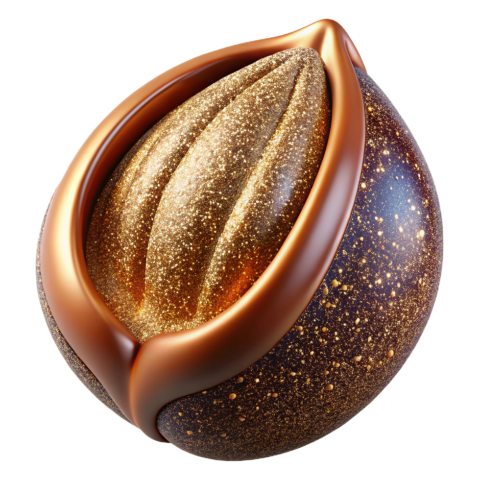 elegant artistic Fruit Seed Close Up Detailed Structure Brown Cutout high resolution png