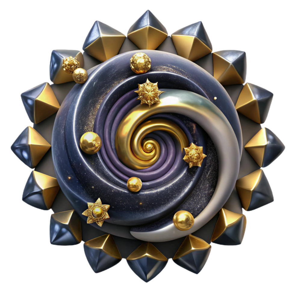serene rustic Galaxy Spiral Fractal Pattern Dark Cutout Isolated genuine png