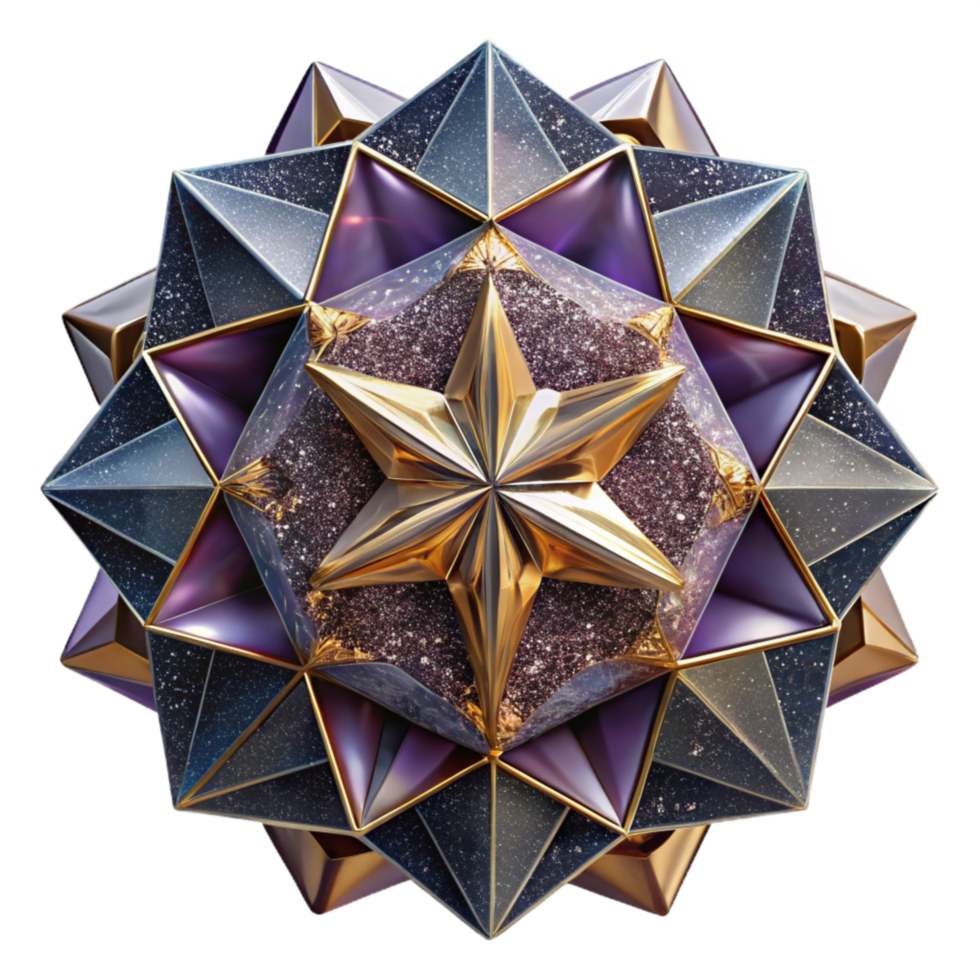 elegant artistic Geometric Kaleidoscope Tile Transparent Background high quality png