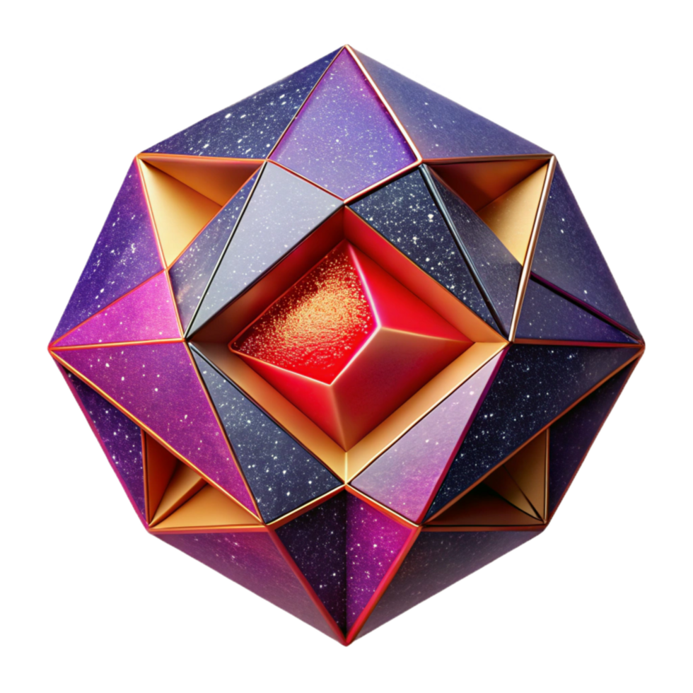 beautiful traditional Geometric Pattern with Red and Purple Hues Cutout Element original png